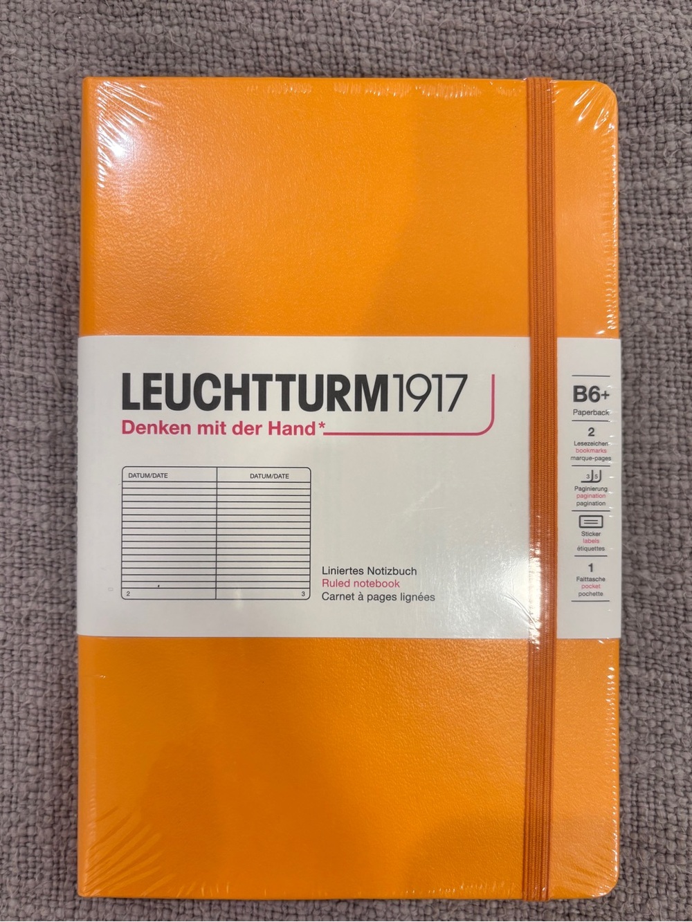 NWT “LEUCHTTURM1917” B+ in Rising Sun Orange.🍊 Hardcover Ruled Notebook